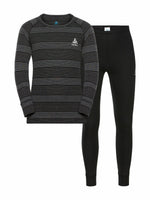 Kids Active Warm Base Layer Ski Underwear Set - Children - Black/Grey Melange