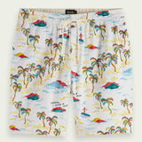 Men's Fave Printed Bermuda Shorts - Herre - White Palmtree - Gumpel & Co