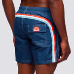 Men's Iconic Stretch Waist Mid - Length Badeshorts - Herre - Navy - Gumpel & Co