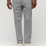 Men's Drawstring Hør Buks - Herre - Dark Navy/Optic - Gumpel & Co