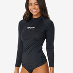 Classic Surf Long Sleeve UV Rash Vest - Dame - Black - Gumpel & Co