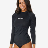 Classic Surf Long Sleeve UV Rash Vest - Dame - Black - Gumpel & Co