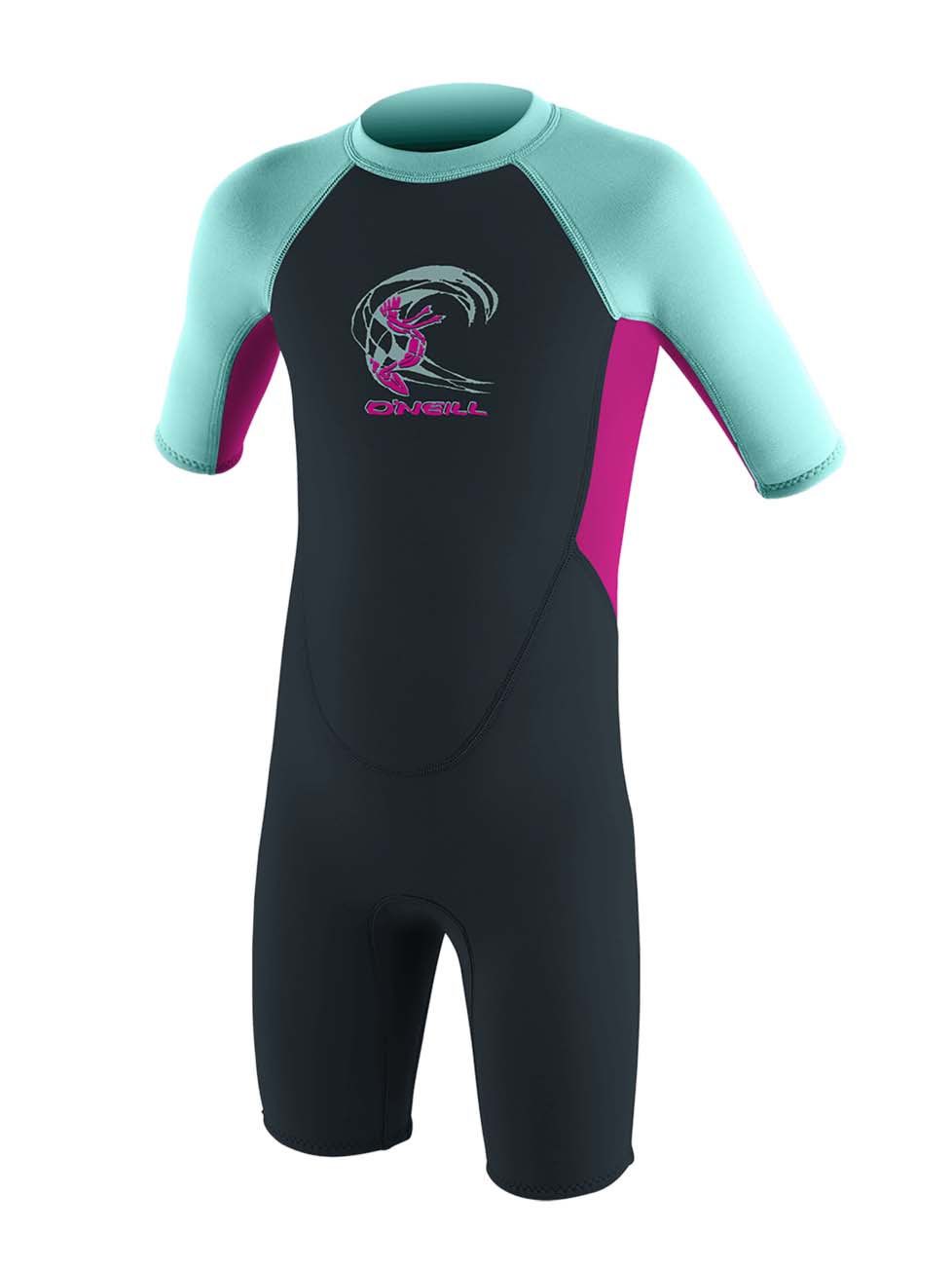 Toddler Reactor II 2mm Back Zip S/S shorty våddragt | Børn | Slate/Berry/Seaglove - Gumpel & Co