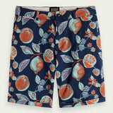 Men's Stuart Printed Chino Shorts - Herre - Navy Fruits Aop - Gumpel & Co