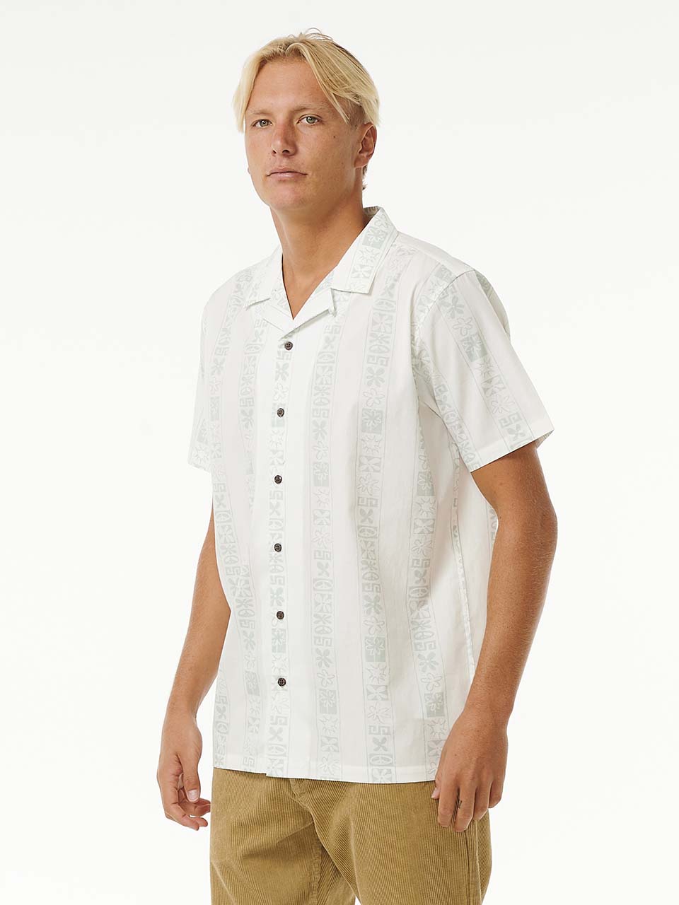 Men's Salt Water Culture S/S Skjorte - Herre - Bone - Gumpel & Co