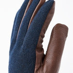 Deerskin Wool Tricot Handske - Herre - Navy/Chokolate - Gumpel & Co