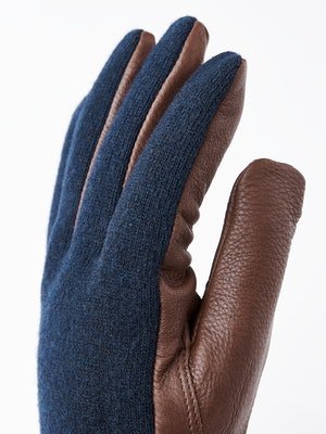 Deerskin Wool Tricot Handske - Herre - Navy/Chokolate - Gumpel & Co