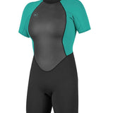 Women's Reactor II 2mm Back Zip S/S Spring Våddragt - Dame - Black/Light Aqua - Gumpel & Co