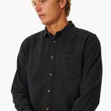 Men's Washed Long Sleeve Skjorte - Herre - Washed Black - Gumpel & Co