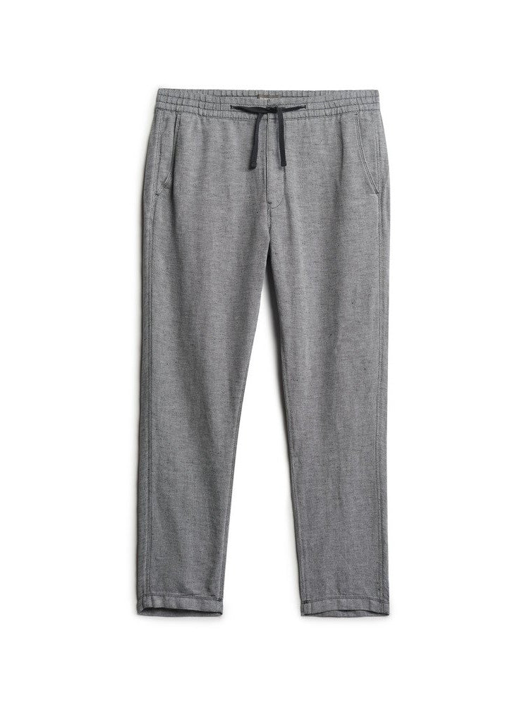 Men's Drawstring Hør Buks - Herre - Dark Navy/Optic - Gumpel & Co