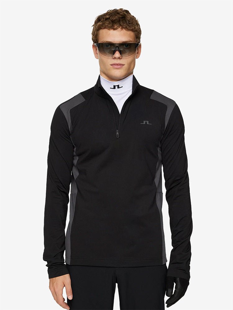Lukas Quarter Zip Mid - Layer - Black - Gumpel & Co