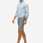 The Merchant Store – hørshorts - Mænd - Navy Stripe - Gumpel & Co