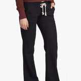 Women's Oceanside Flared Hør Bukser - Dame - True Black - Gumpel & Co