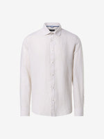 Classic stripe linen shirt - Men - Sand/White
