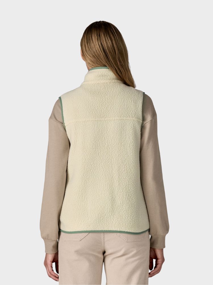 Retro Pile Fleece Vest - Dame - Natural w/Ellwood Green - Gumpel & Co