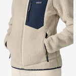 Classic Retro Fleece Trøje - Dame - Natural/New Navy - Gumpel & Co