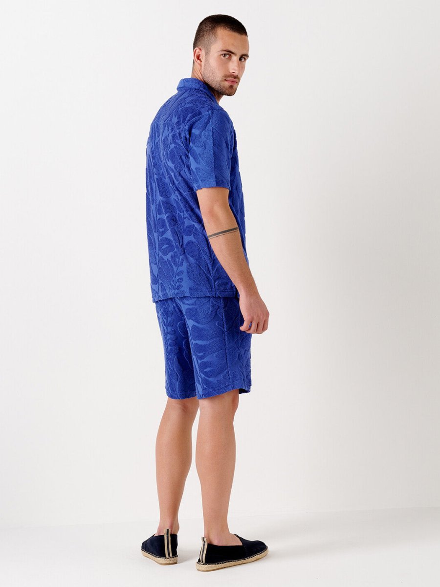 Men's Dan Jacquard Terry Shorts - Royal Blue - Gumpel & Co