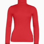 Women's Mira Long Sleeve Striksweater - Dame - Flame (rød) - Gumpel & Co
