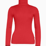 Women's Mira Long Sleeve Striksweater - Dame - Flame (rød) - Gumpel & Co