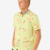 Fun Times Short Sleeve Shirt - Herre - Lime Wash - Gumpel & Co