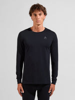 Men's Natural Merino Wool 200g/m2 Crew Neck Ski Baselayer - Men - Black