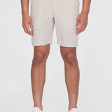 Men's Regular Hør Shorts - Herre - Light Feather Gray - Gumpel & Co