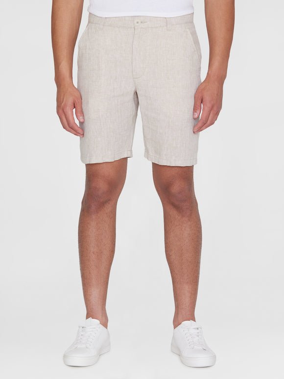 Men's Regular Hør Shorts - Herre - Light Feather Gray - Gumpel & Co