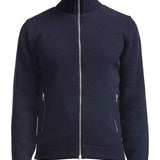 Men's Måns Knitted Zip Windproof Sweater - Herre - Navy - Gumpel & Co