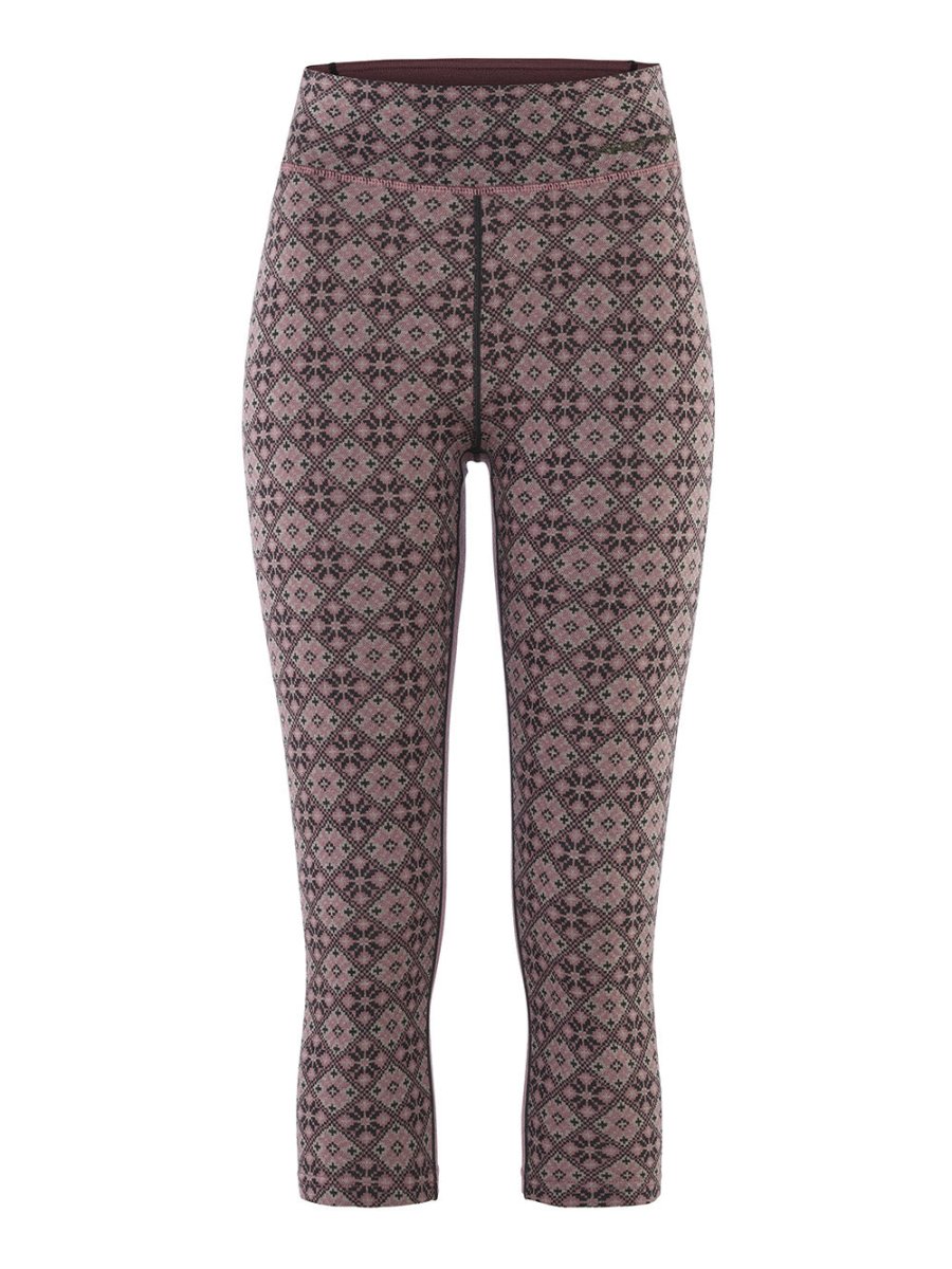 Women's Rose Light Capri 3/4 100% Merino Skiunderbukser - Dame - Taupe - Gumpel & Co