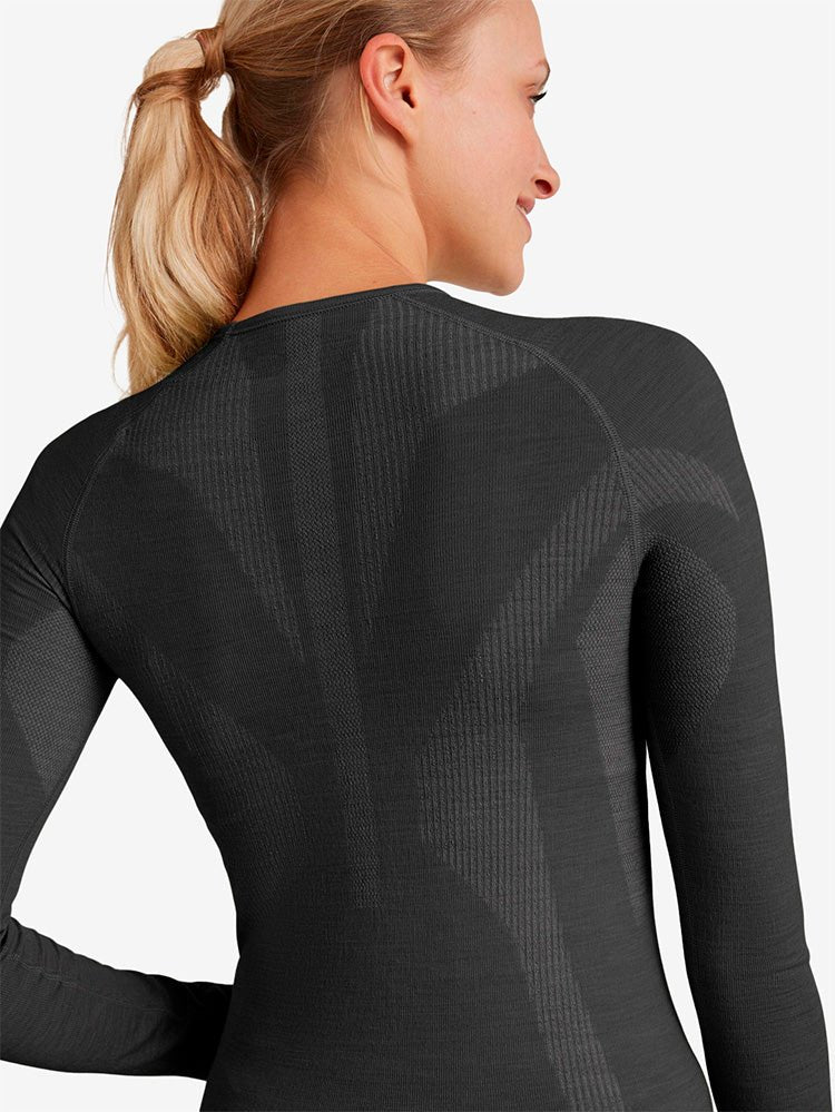 Long - sleeve Wool Tech Skiundertrøje - Dame - Sort - Gumpel & Co