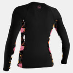 Women's Print Langærmet UPF 50+ Rash Guard - Dame - Black/Blue mech - Gumpel & Co