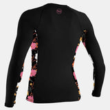 Women's Print Langærmet UPF 50+ Rash Guard - Dame - Black/Blue mech - Gumpel & Co