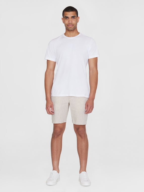 Men's Regular Hør Shorts - Herre - Light Feather Gray - Gumpel & Co