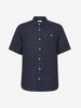 Men's CUSTOM FIT LINEN SHORT SLEEVE SHIRT - Total Eclipse
