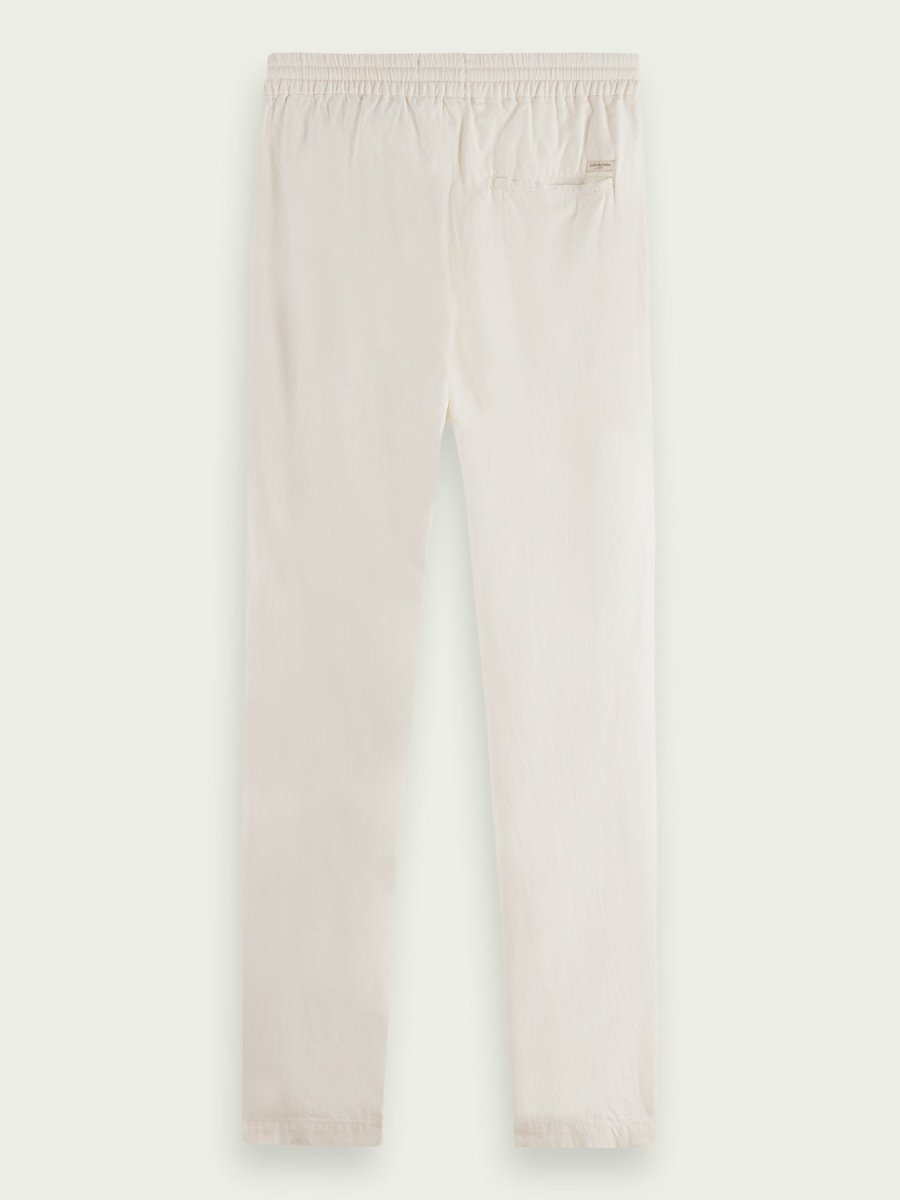 Men's Warren Straight Leg Hørbukser - Herre - White - Gumpel & Co