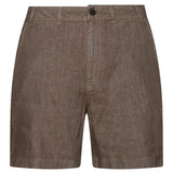 Men's Overfarvede Shorts i Hør - Herre - Washed Khaki - Gumpel & Co