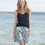 Chloe Long Shorts - Dame - Paisley Aqua - Gumpel & Co