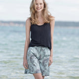 Chloe Long Shorts - Dame - Paisley Aqua - Gumpel & Co