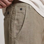 Men's Overfarvede Shorts i Hør - Herre - Washed Khaki - Gumpel & Co