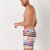 Men's Borneo Multi Fushia Pantone Print Badeshorts - Herre - Multi - Gumpel & Co