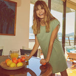 Women's Sleveless T-shirt Kjole - Dame - Seagrass - Gumpel & Co