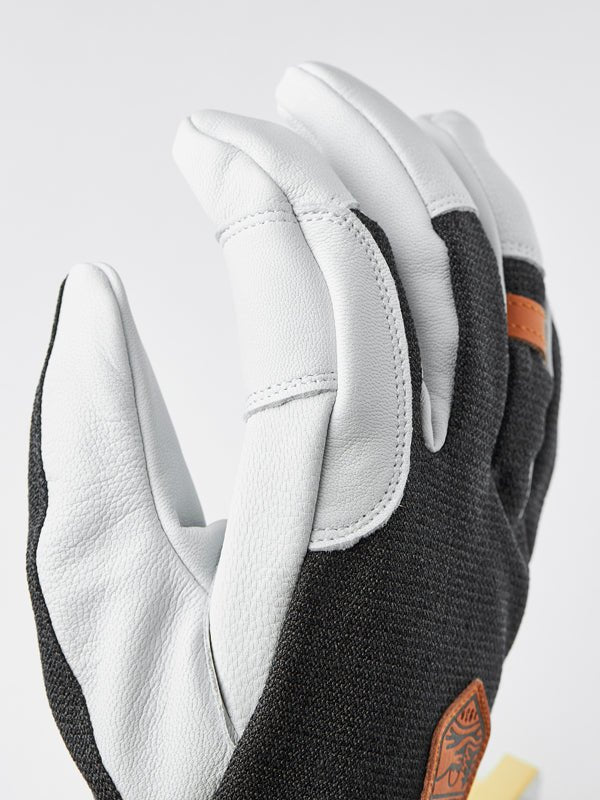 Army Leather Patrol Gauntlet 5 - finger Skihandsker - Unisex - Charcoal - Gumpel & Co