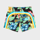 SUNDEK Boardshort Flower Print - Mens - Black