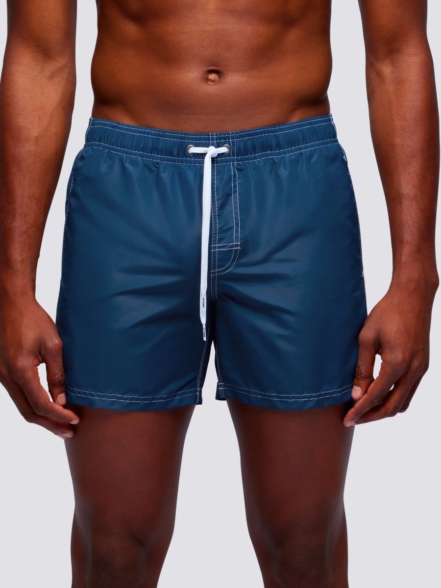Men's Iconic Stretch Waist Badeshorts - Herre - Navy - Gumpel & Co