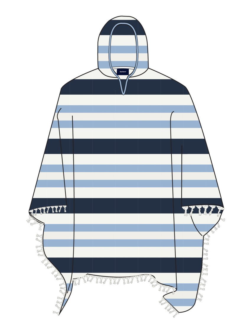 Kids Bondi Strand Poncho - Børn - Navy - Gumpel & Co