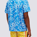 Men's Allov Hibiscus SS Shirt - Herre - Vintage Sapphire (Blå) - Gumpel & Co