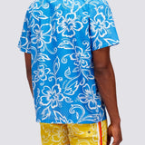 Men's Allov Hibiscus SS Shirt - Herre - Vintage Sapphire (Blå) - Gumpel & Co