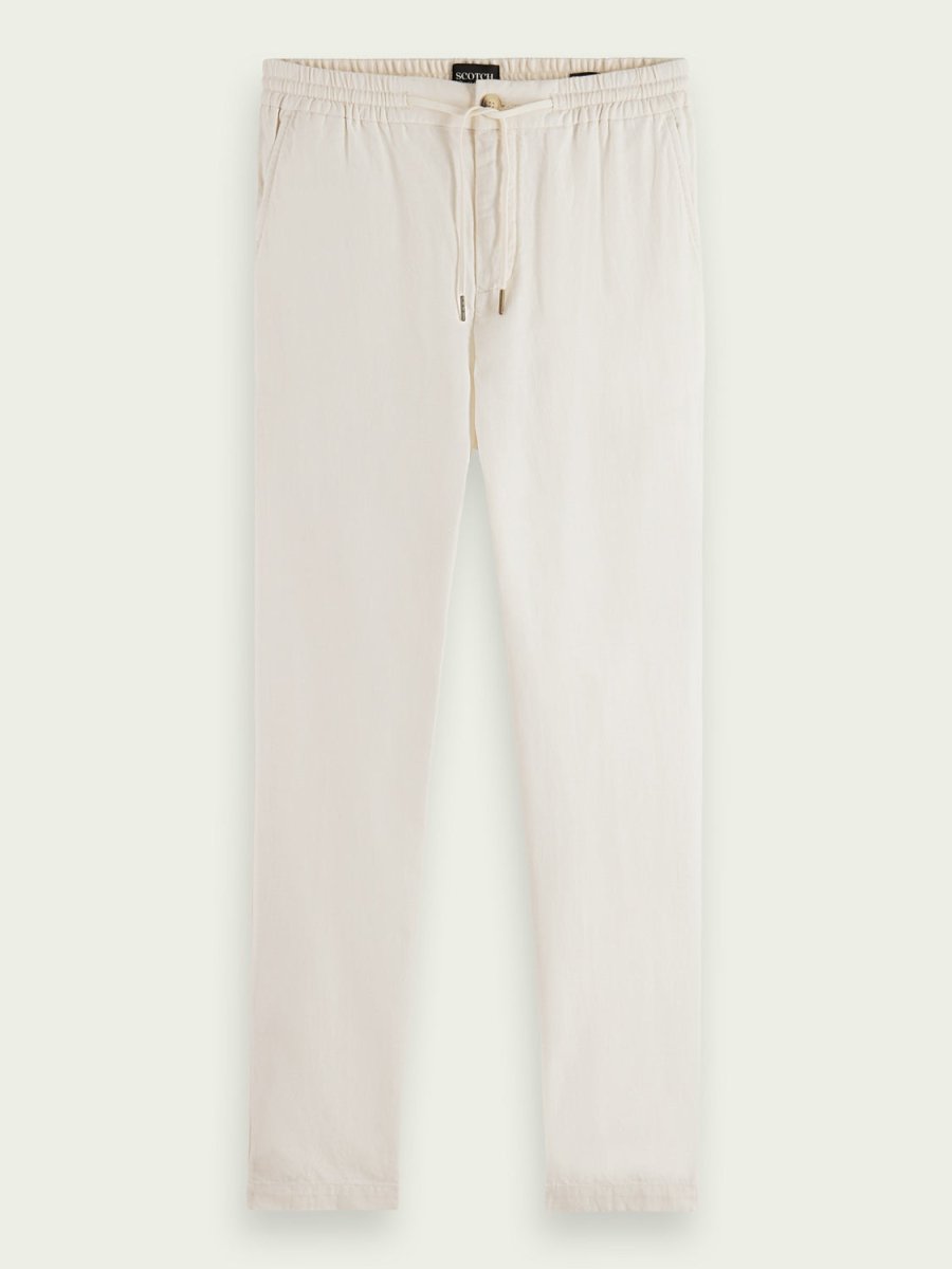 Men's Warren Straight Leg Hørbukser - Herre - White - Gumpel & Co