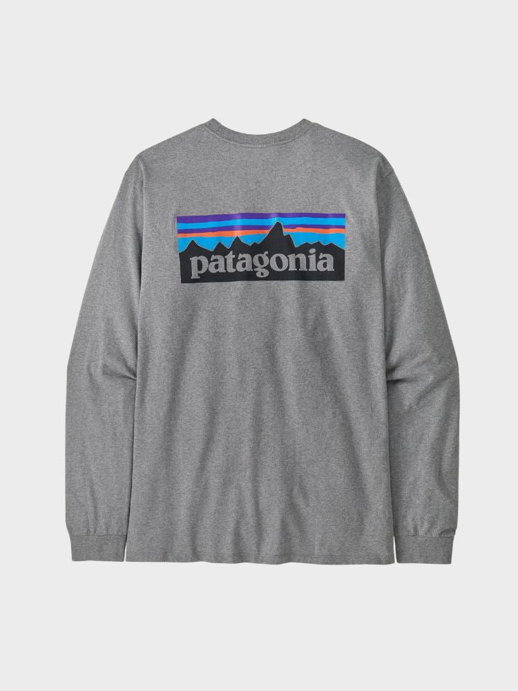 Long Sleeved P 6 Logo Responsibili Tshirt - Herre - Grå - Gumpel & Co
