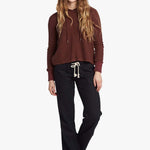 Women's Oceanside Flared Hør Bukser - Dame - True Black - Gumpel & Co